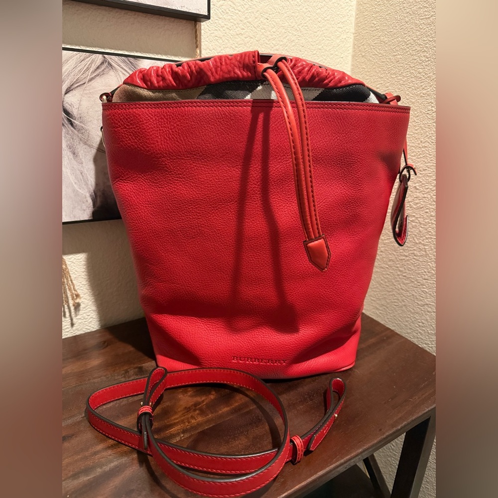 Burberry Vibrant Red Bucket Bag